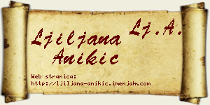 Ljiljana Anikić vizit kartica